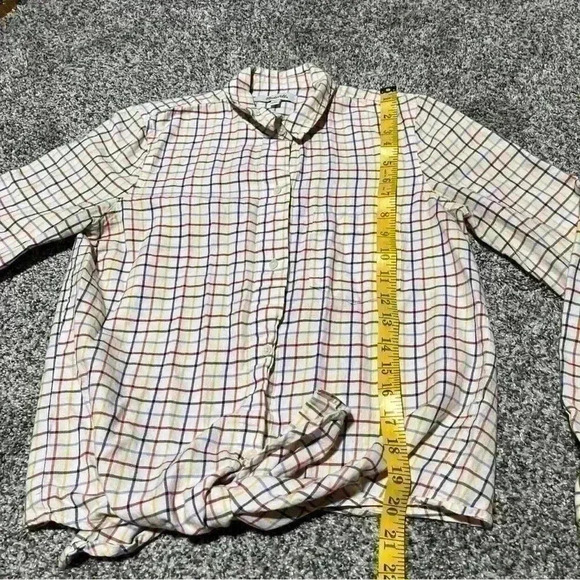 MADEWELL Tie Front Shirt Rainbow Plaid Cotton Long Sleeve Button Down Size XS - Picture 3 of 9
